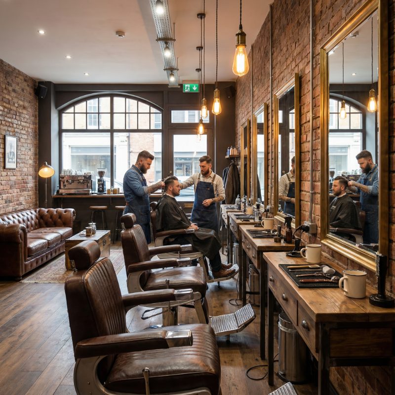 Local barbershop interior